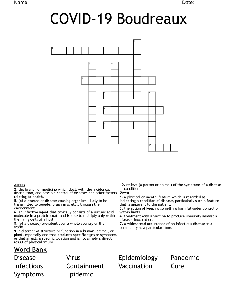 COVID-19 Boudreaux Crossword