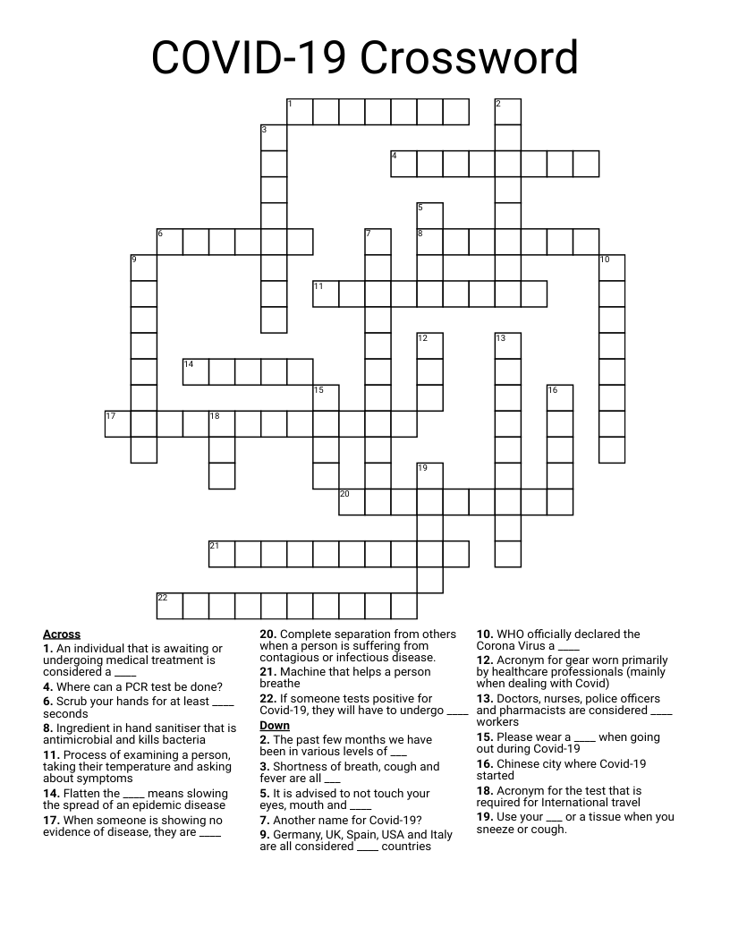 COVID-19 Crossword