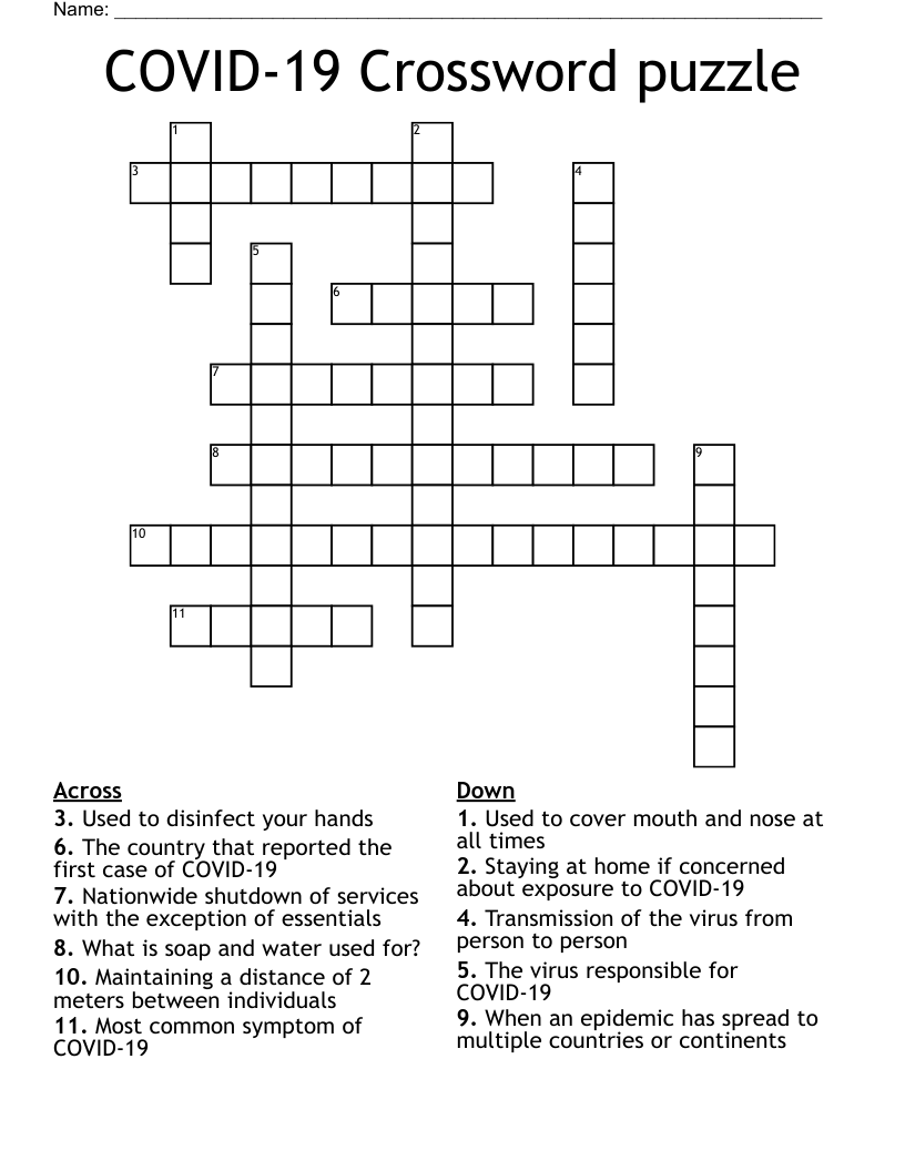 COVID-19 Crossword puzzle