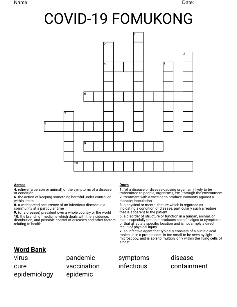 COVID-19 FOMUKONG Crossword