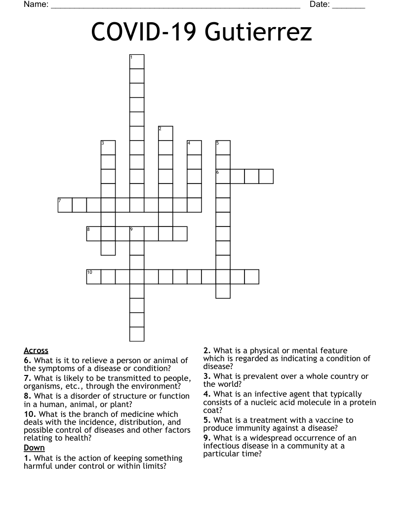 COVID-19 Gutierrez Crossword