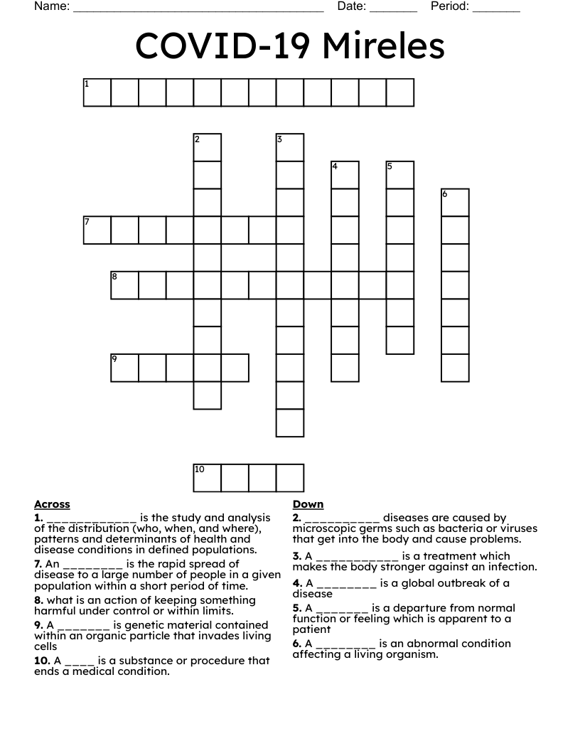 COVID-19 Mireles  Crossword