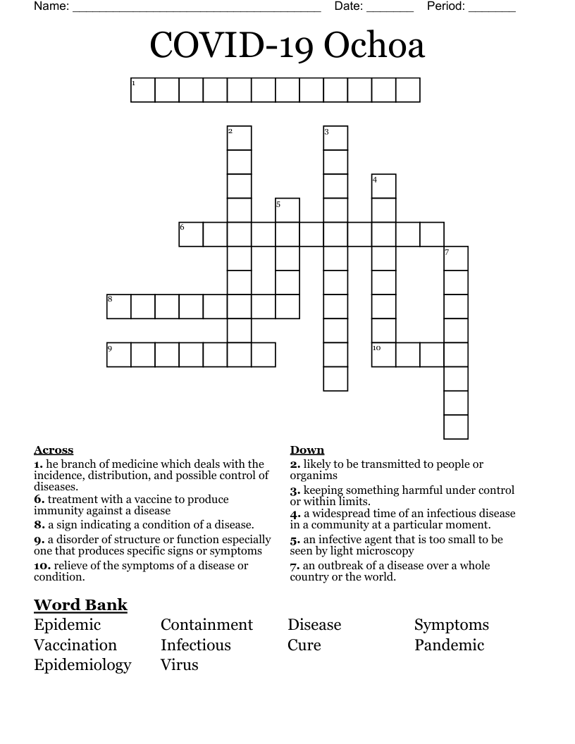 COVID-19 Ochoa Crossword