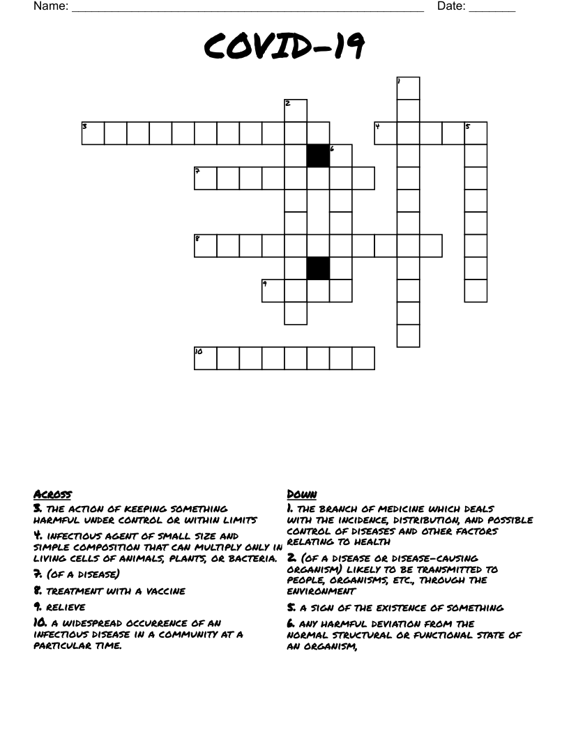 COVID-19  Crossword