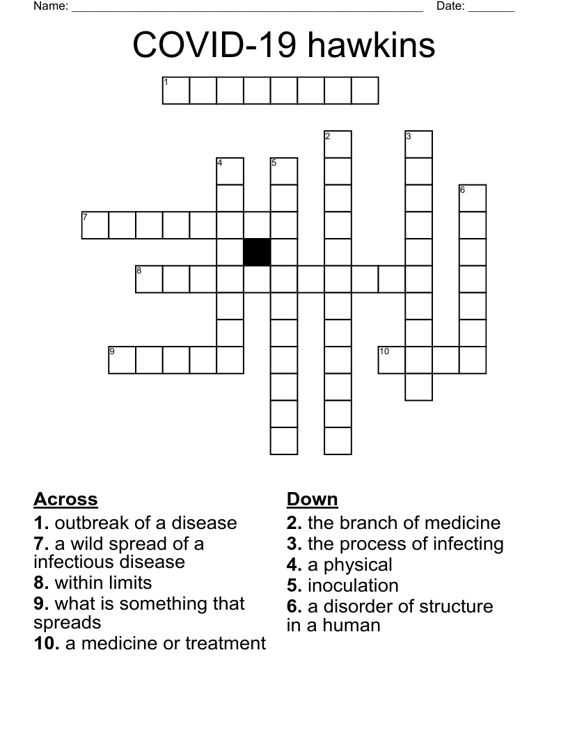 COVID-19 hawkins Crossword
