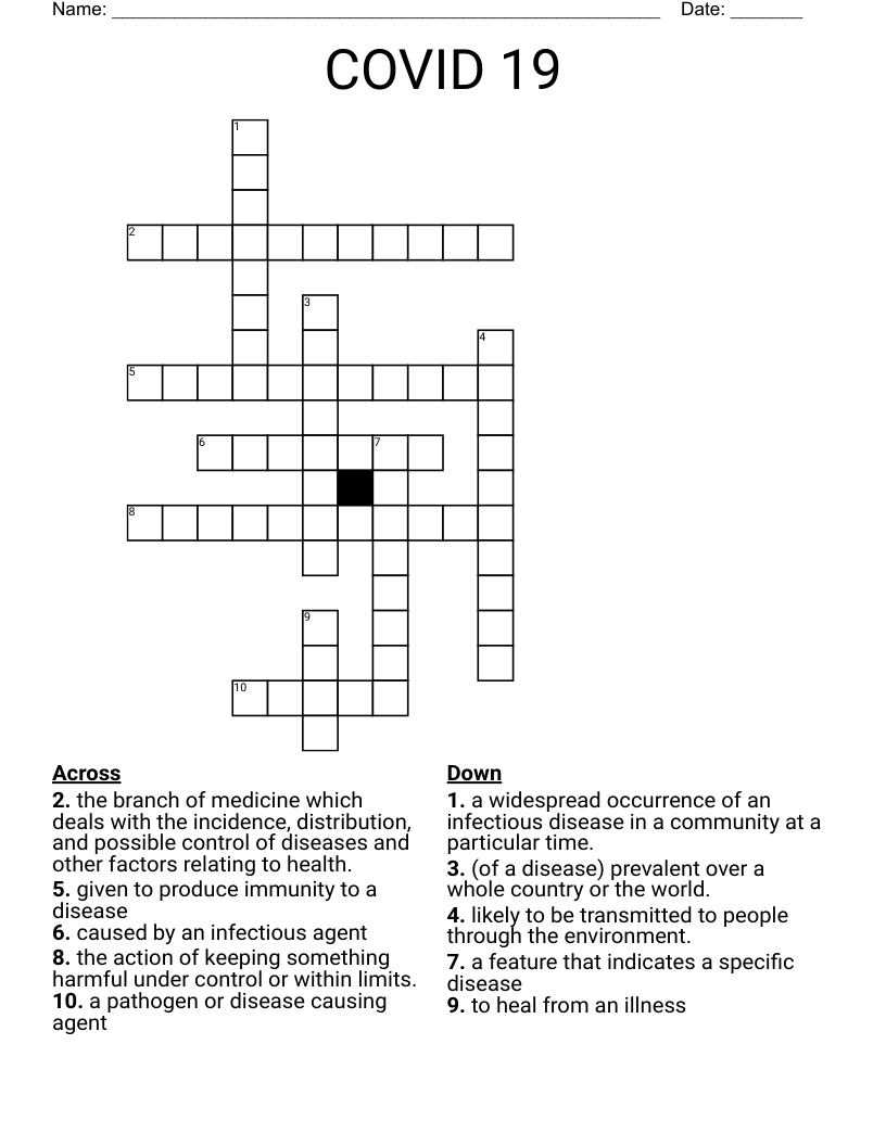 COVID 19 Crossword