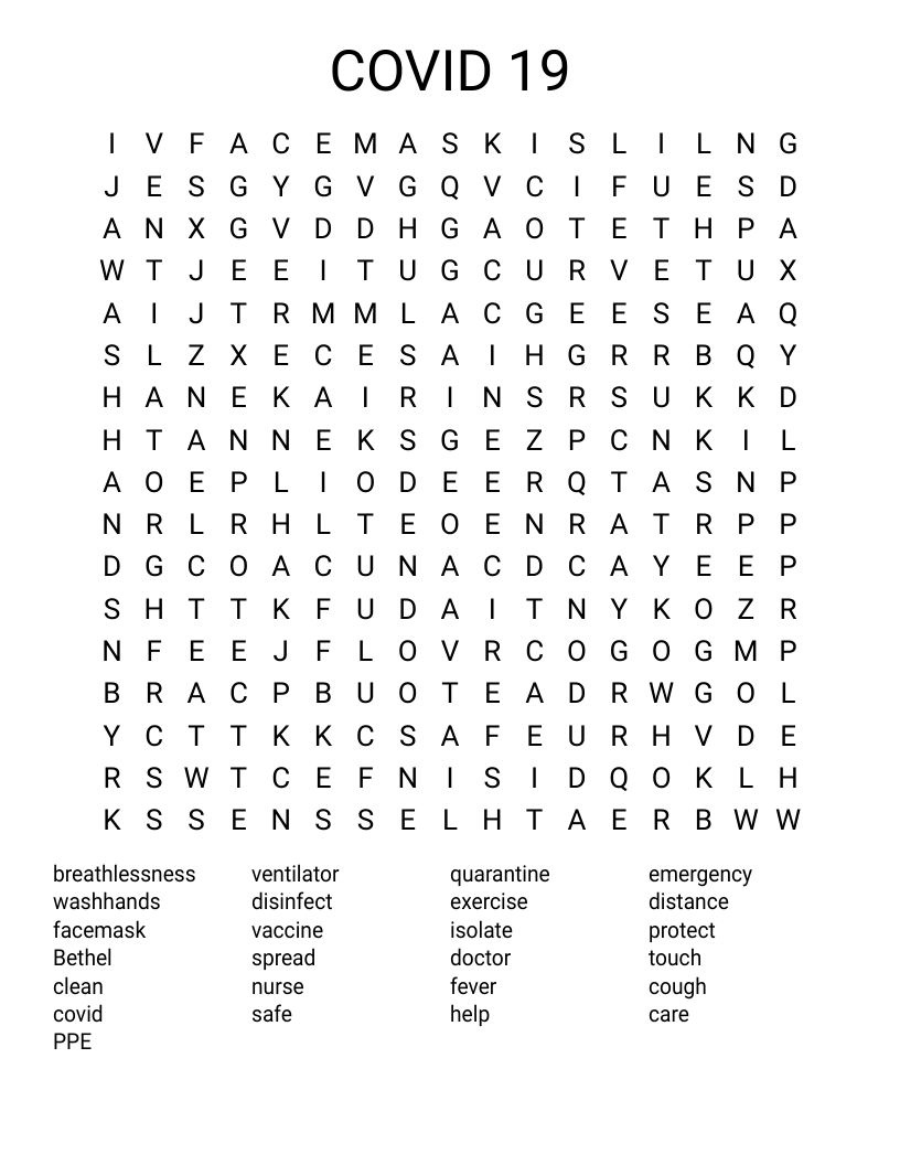 COVID 19 Word Search