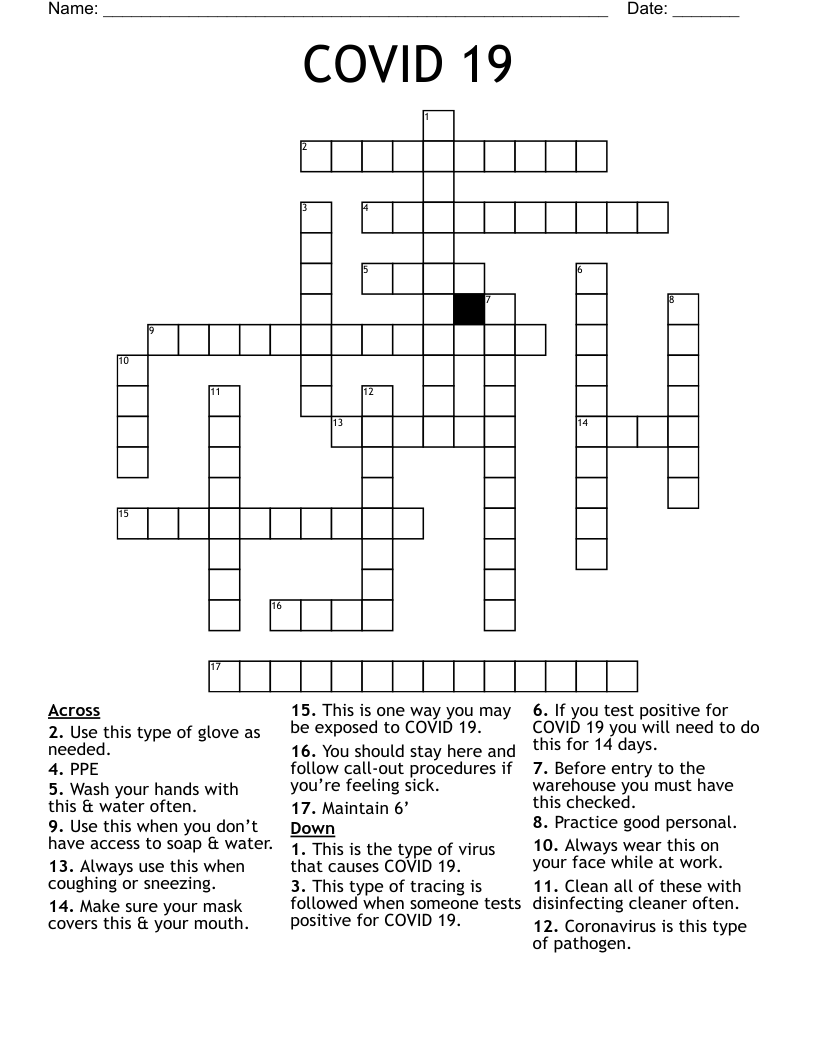 COVID 19 Crossword