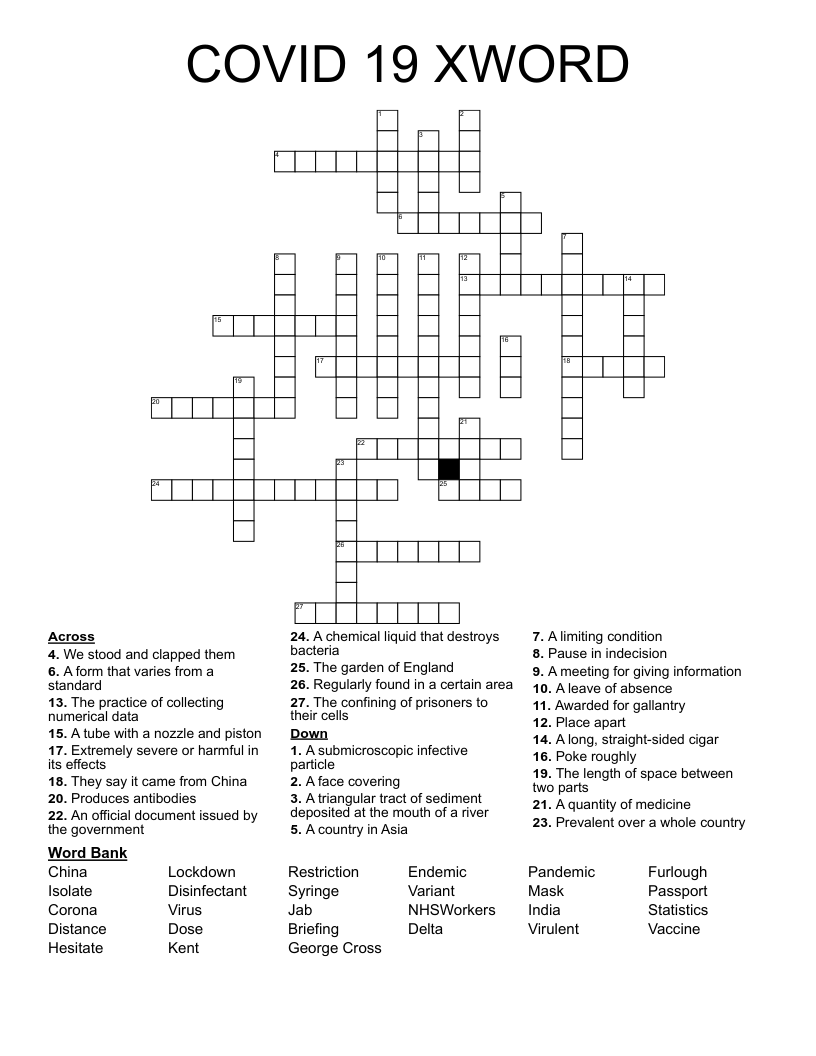 COVID 19 XWORD Crossword