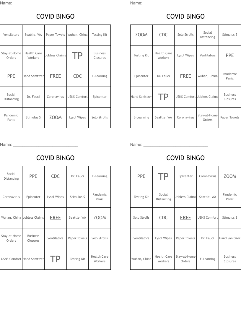 COVID BINGO