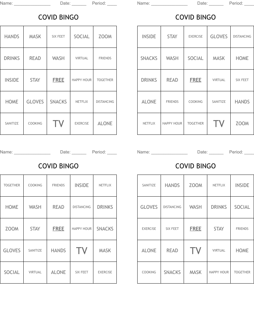 COVID BINGO
