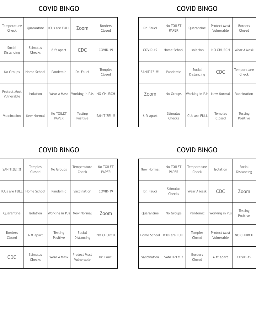 COVID BINGO
