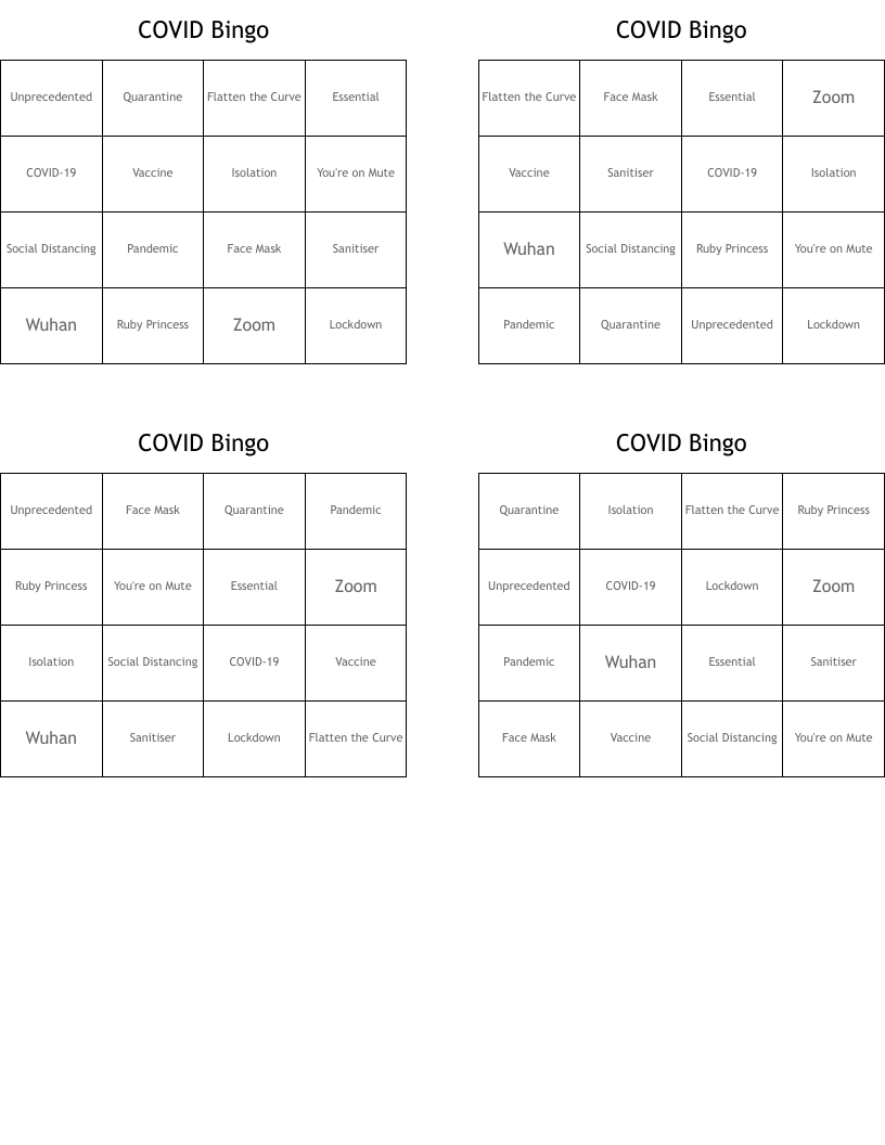 COVID Bingo