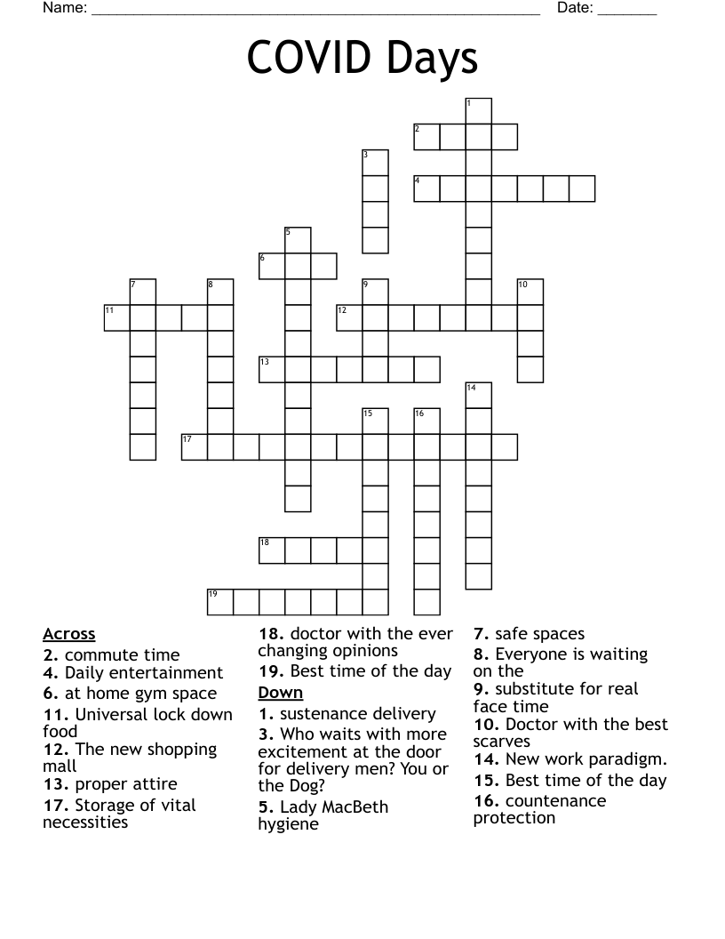 COVID Days Crossword