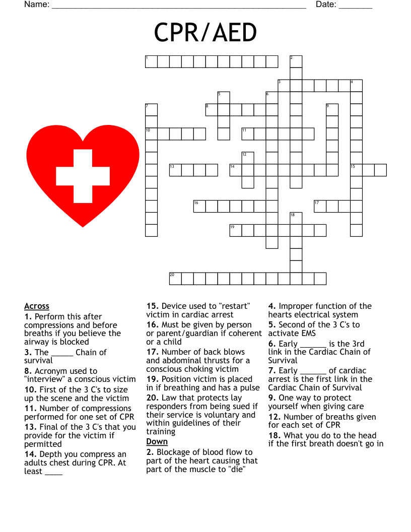 CPR/AED Crossword