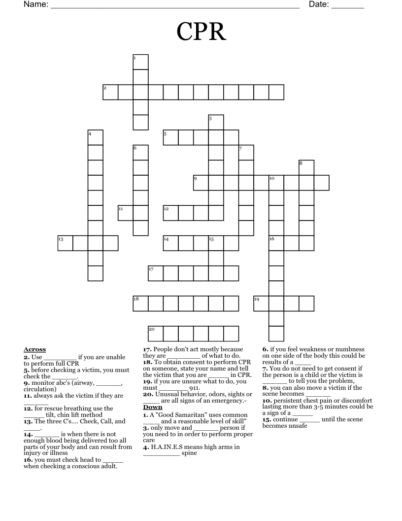 CPR Crossword