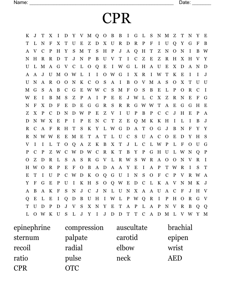 CPR Word Search