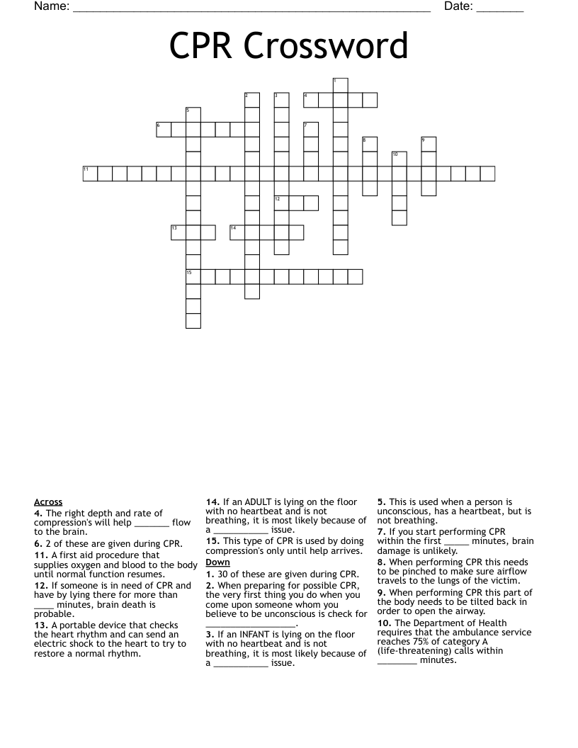 CPR Crossword