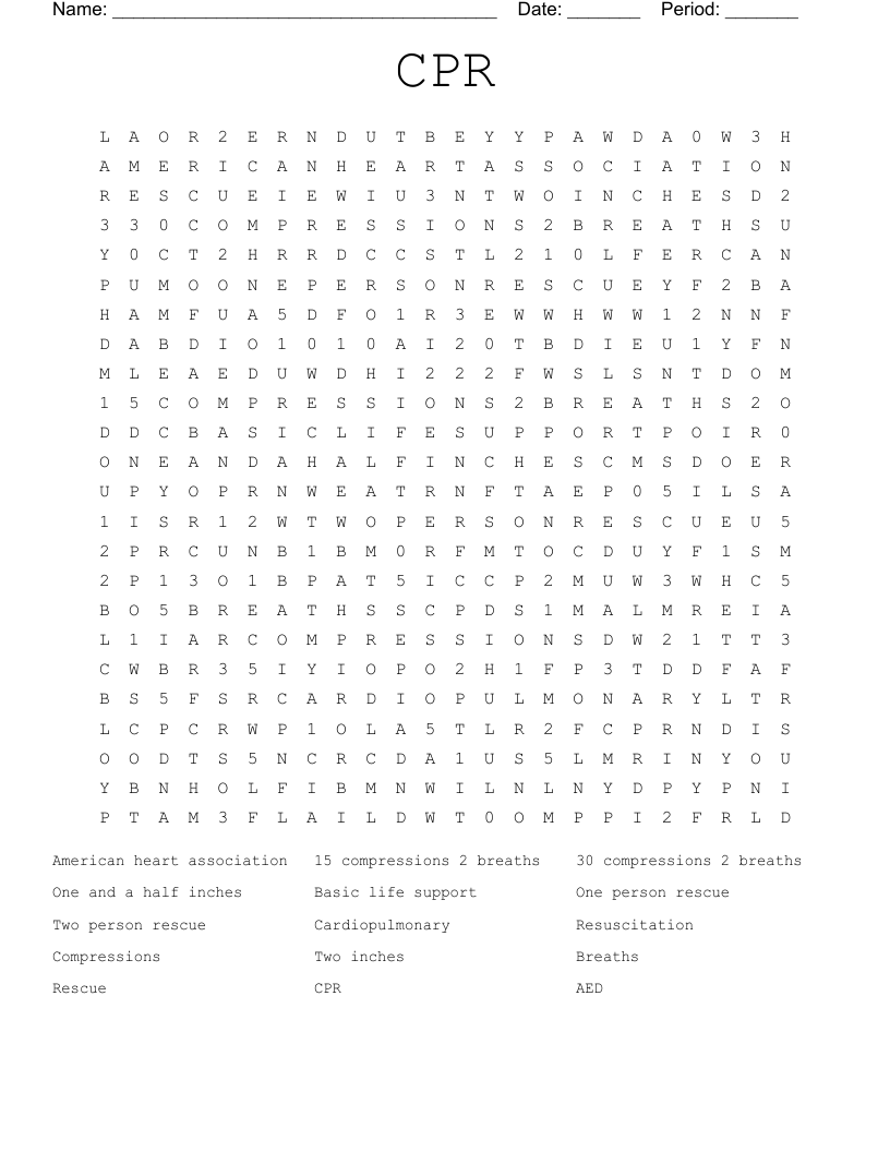CPR  Word Search