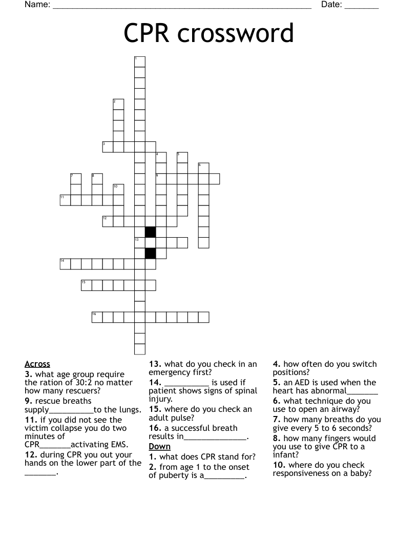 CPR crossword