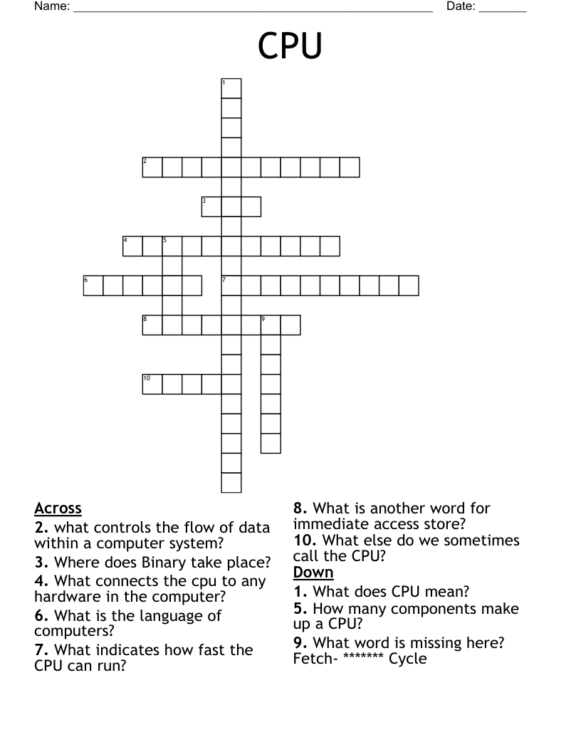 CPU  Crossword