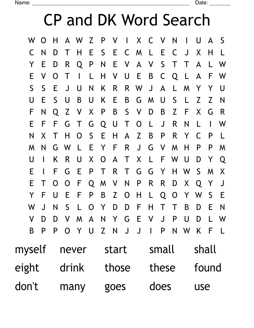 CP and DK Word Search