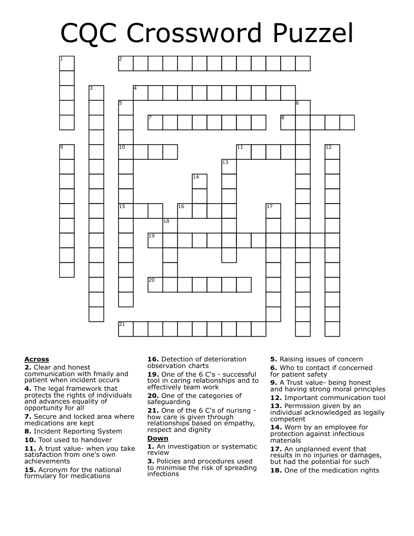 CQC Crossword Puzzel