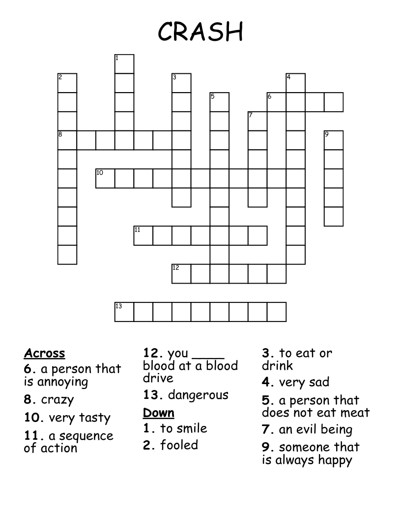 CRASH Crossword