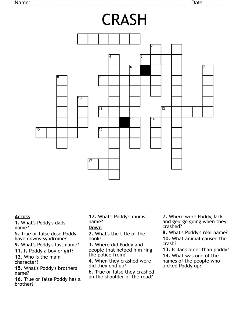 CRASH Crossword