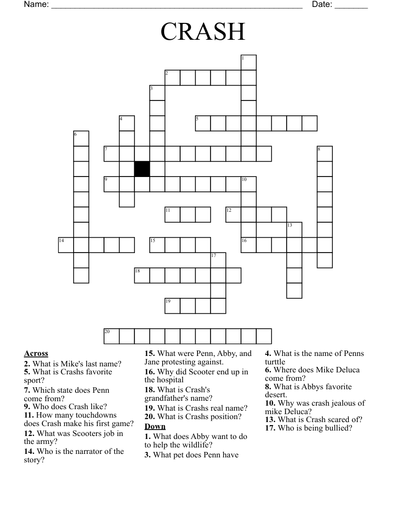 CRASH Crossword