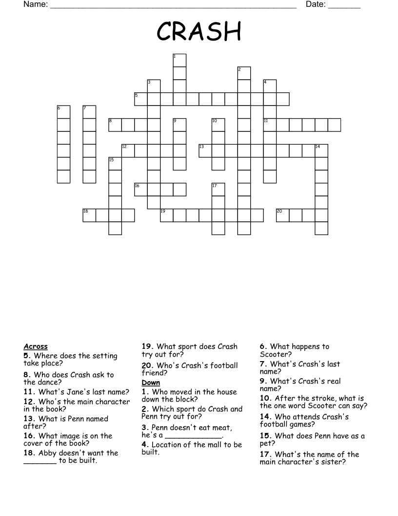 CRASH Crossword