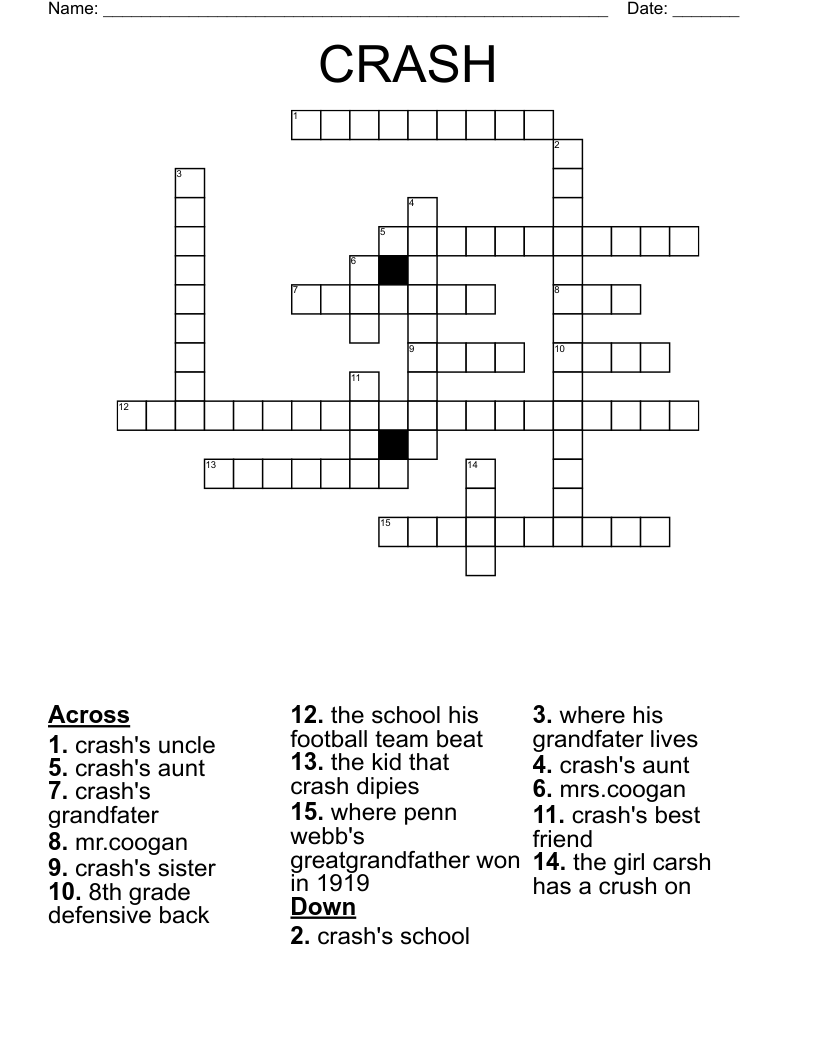 CRASH Crossword