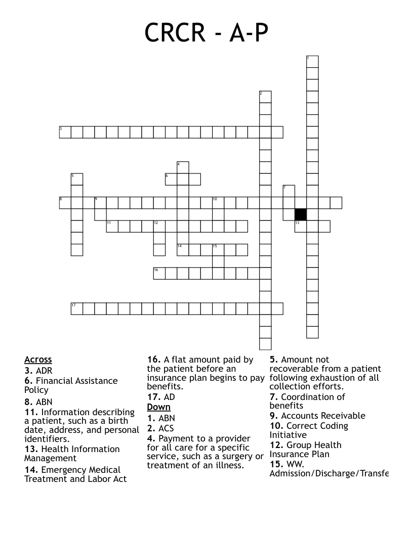 CRCR - A-P Crossword