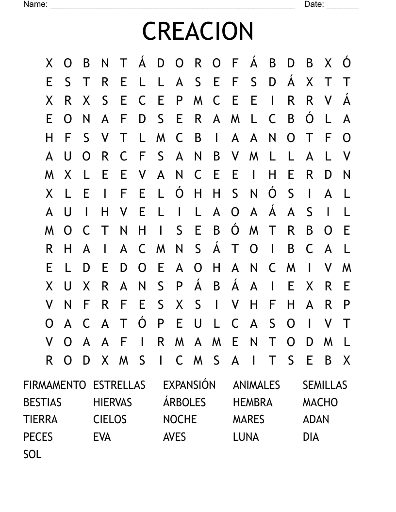 CREACION  Word Search
