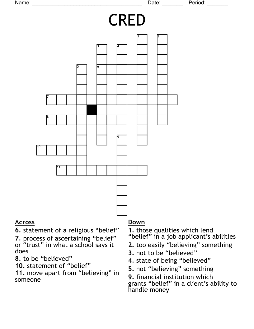 CRED Crossword