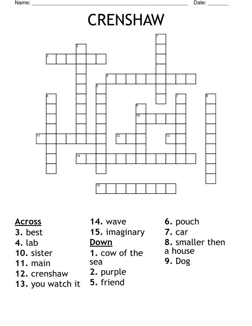 CRENSHAW Crossword