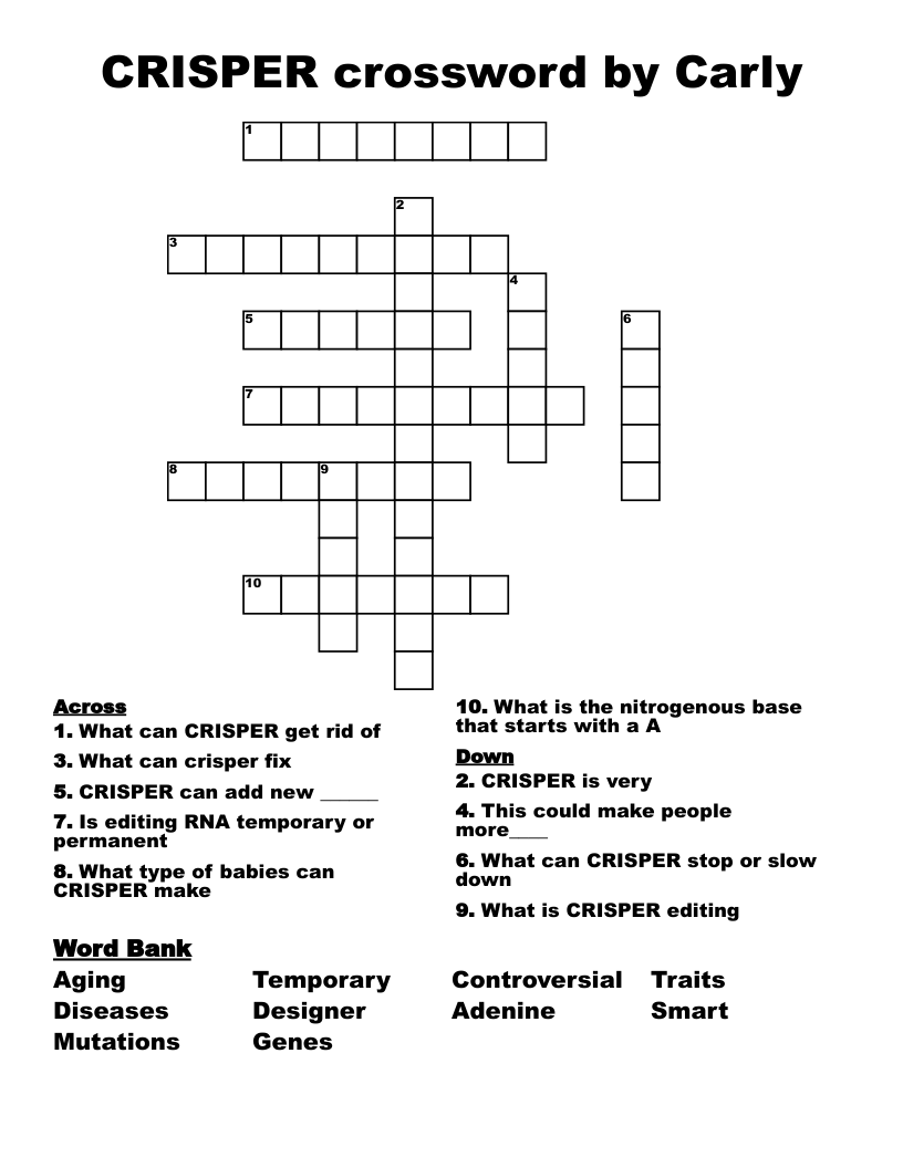 CRISPER crossword by Carly 