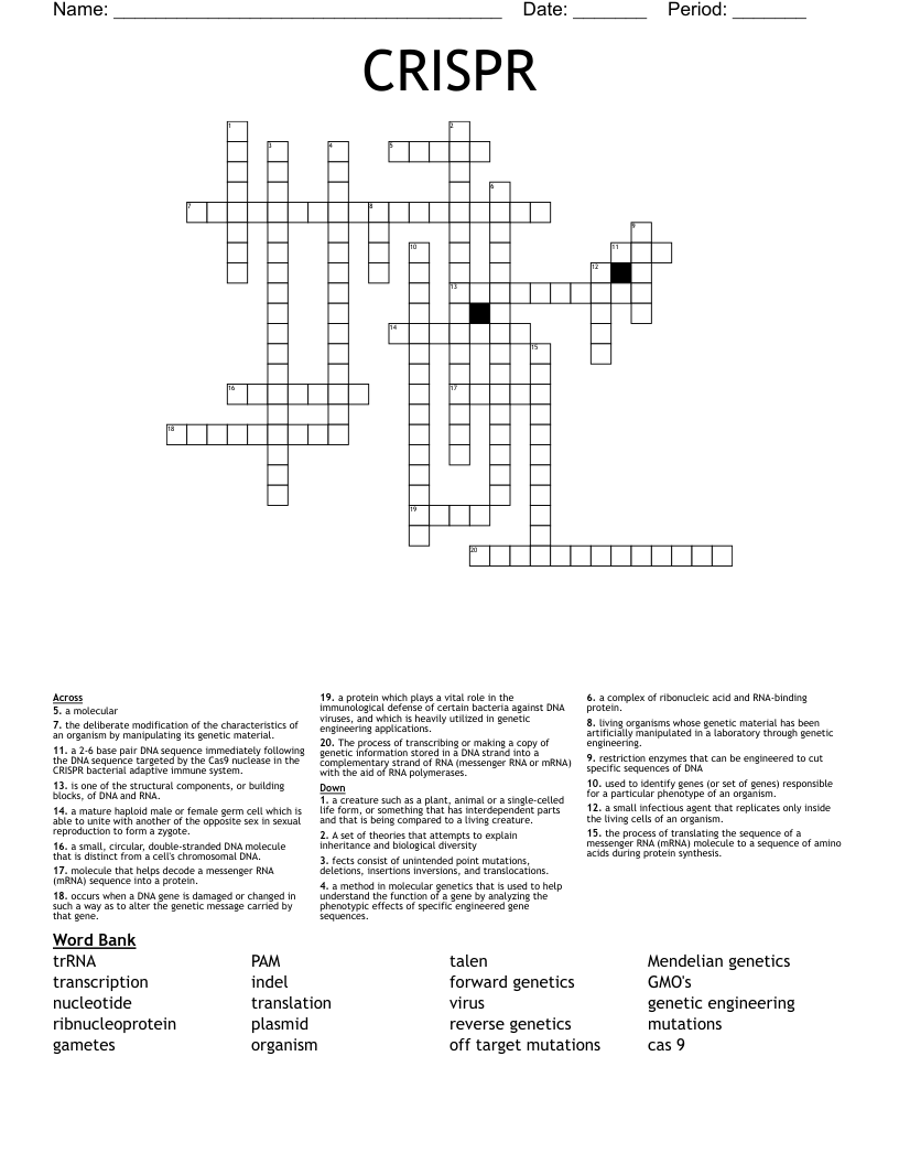CRISPR  Crossword