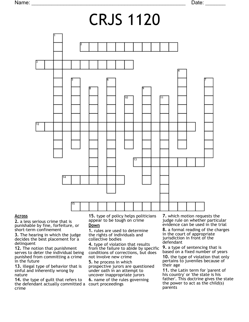 CRJS 1120 Crossword