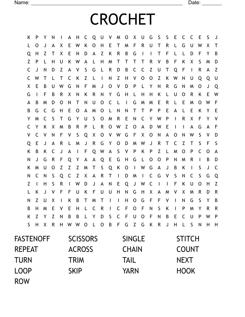 CROCHET Word Search