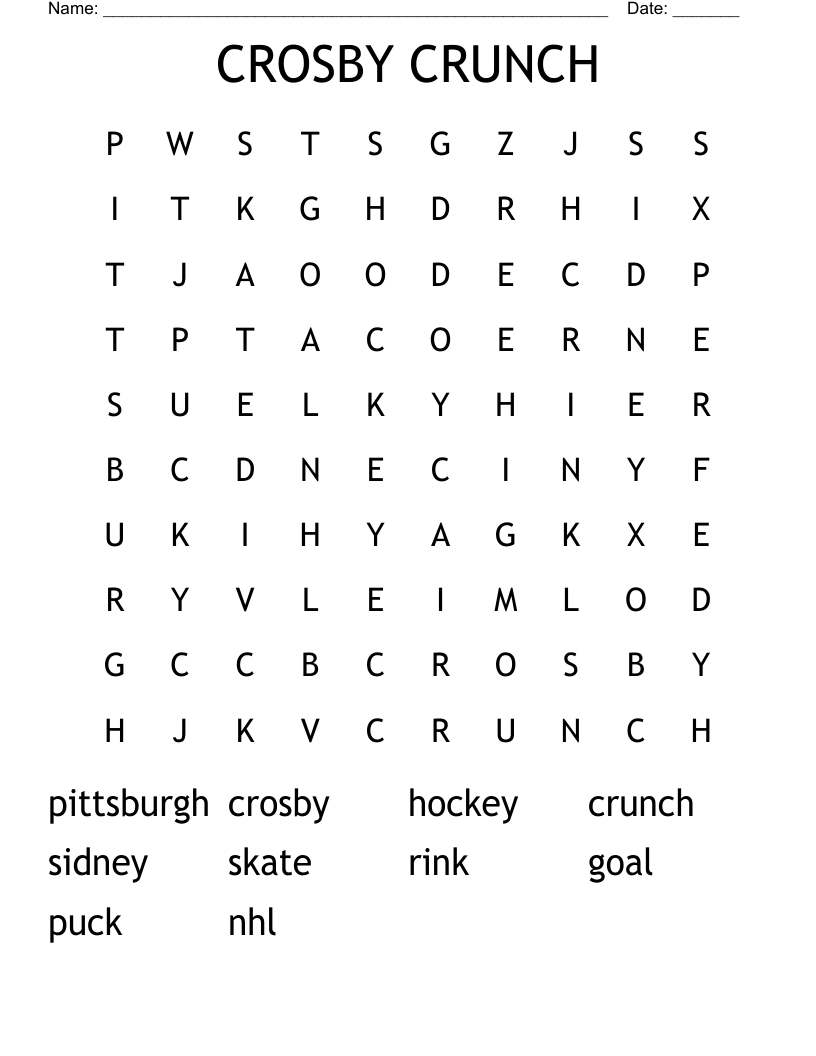 CROSBY CRUNCH Word Search