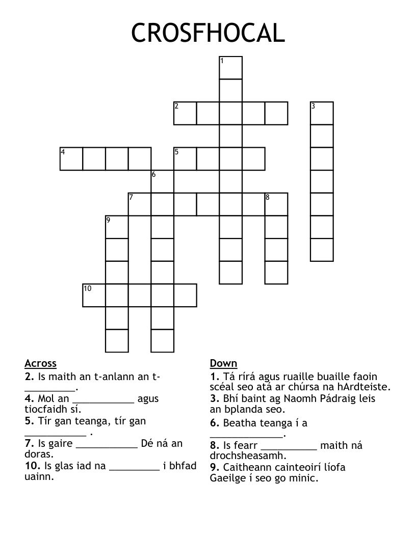 CROSFHOCAL Crossword