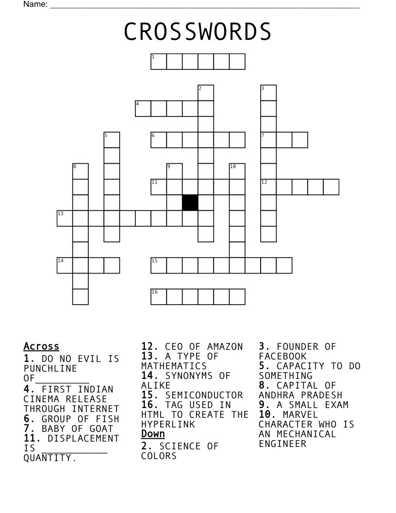 CROSSWORDS