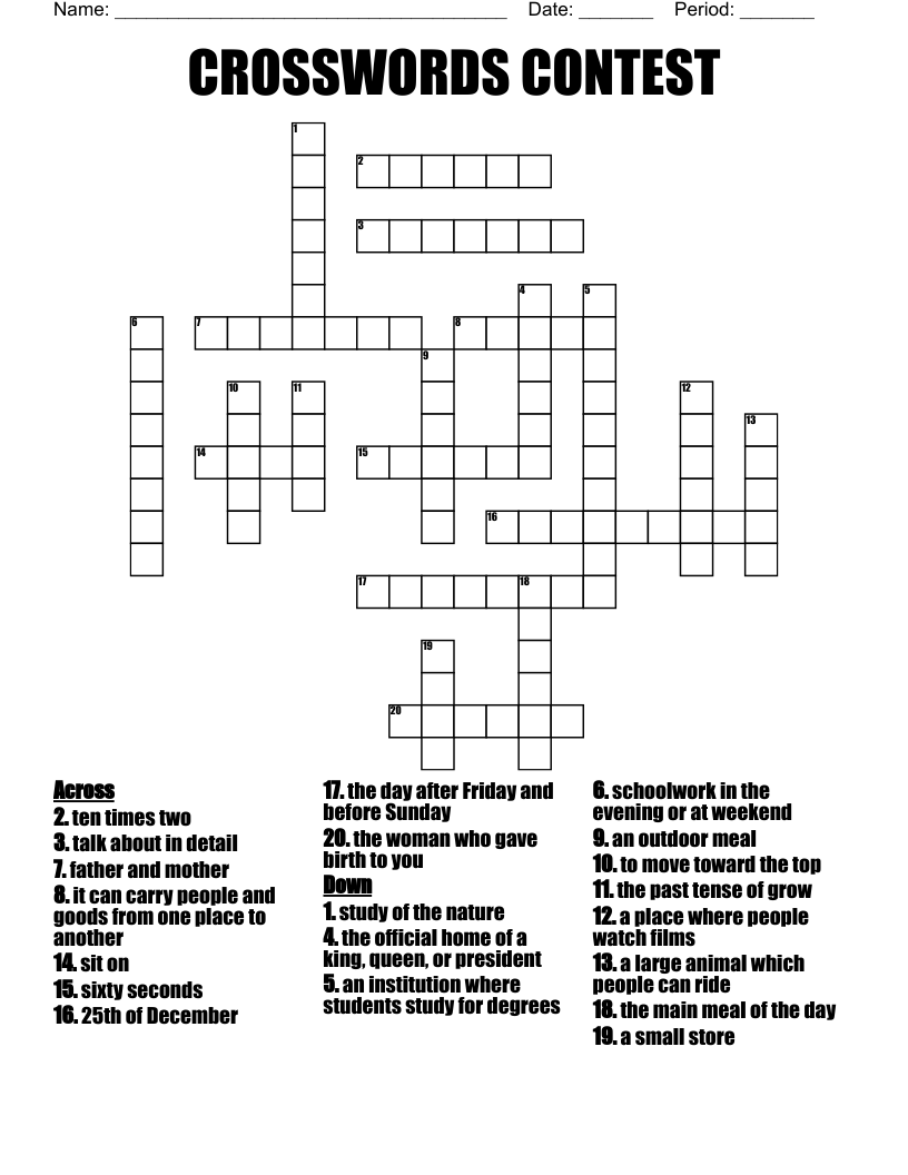 CROSSWORDS CONTEST