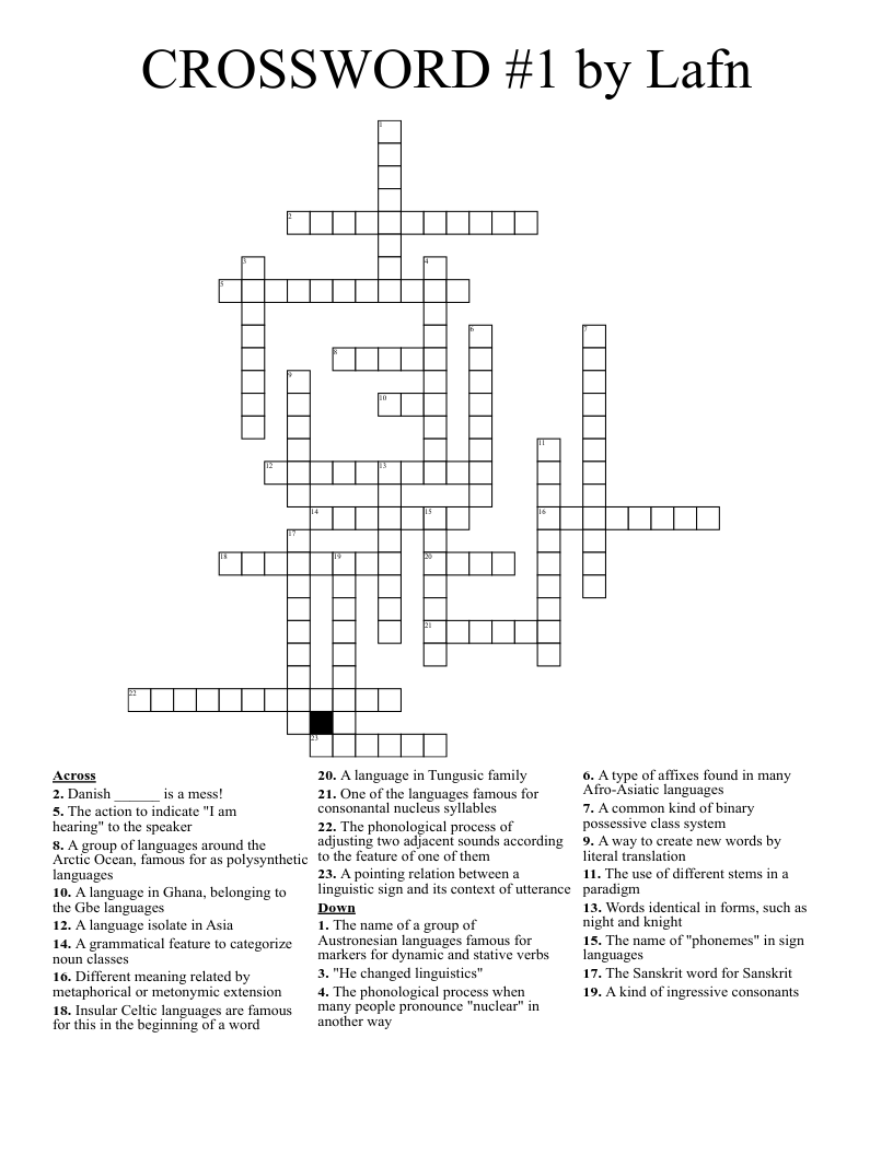 CROSSWORD #1 by Lafn
