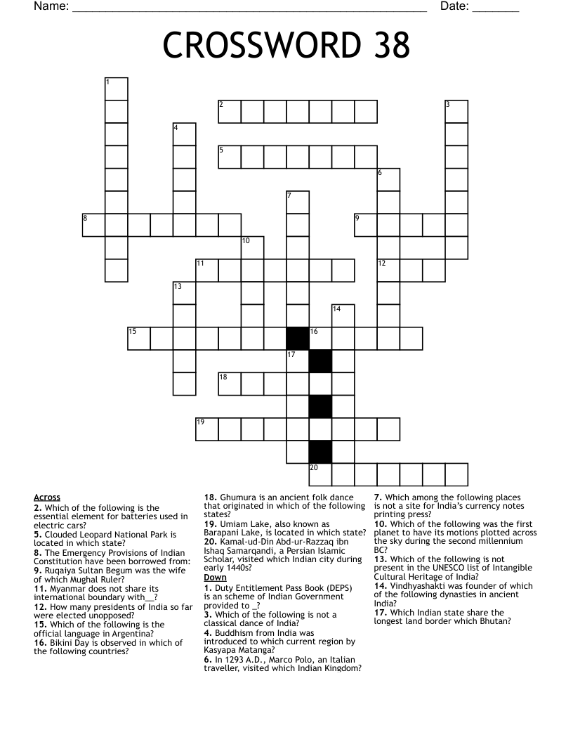 	CROSSWORD 38