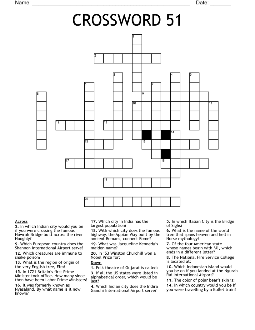 CROSSWORD 51