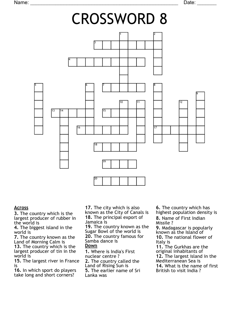 CROSSWORD 8