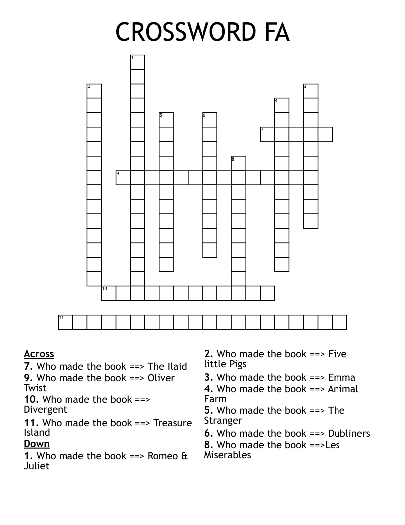 CROSSWORD FA