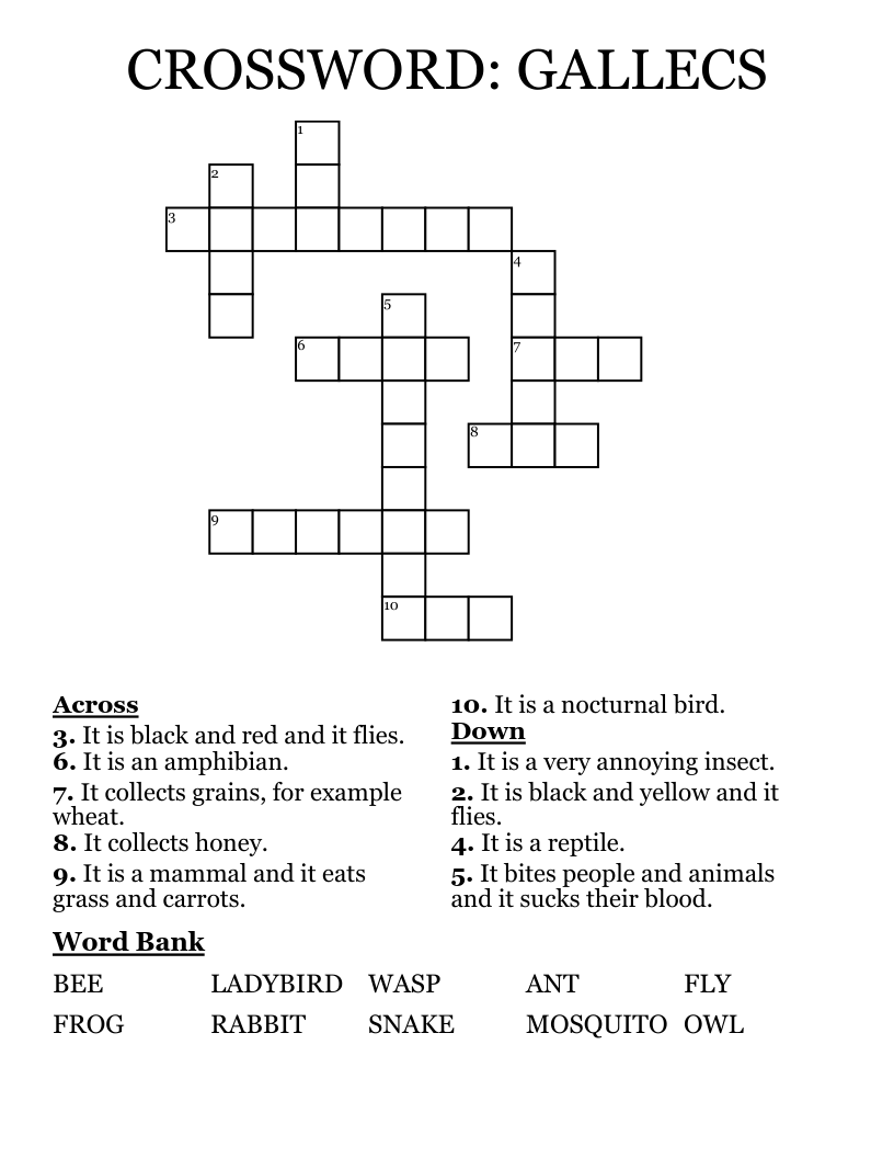 CROSSWORD: GALLECS
